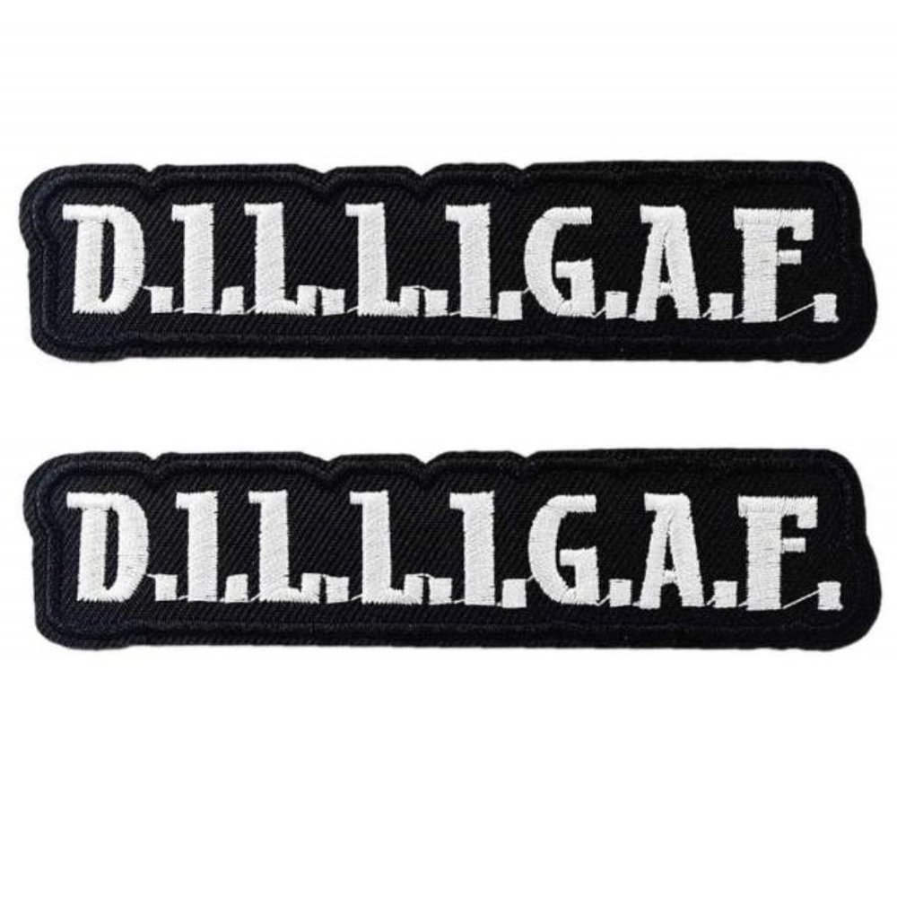 NEW 2-PACK FUNNY NOVELTY PATCHES D.I.L.L.I.G.A.F.